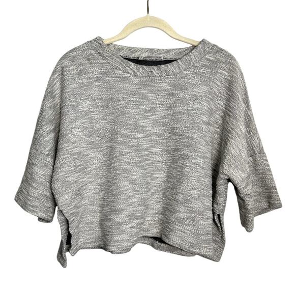 10 Crosby Derek Lam Tops - Derek Lam 10 Crosby Gray Textured Cropped Shirt Size Small